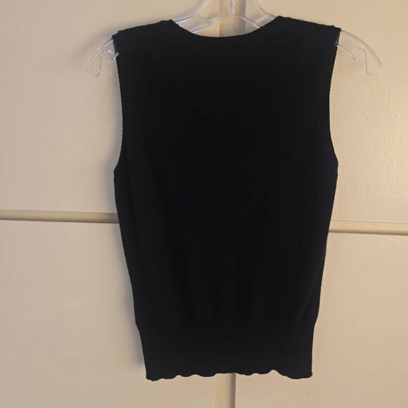 Pure Collection Black 100% Cashmere Knitted Tank,Scoop Neck, Pre-Owned, Sz. 4 - Picture 5 of 6